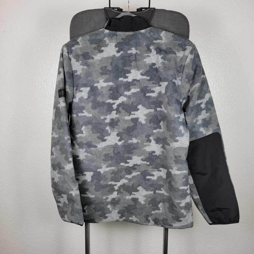 SKECHERS‎ Golounge Boundless Fleece Recovery Jacket Gray Black Camo Men's S - Picture 2 of 7